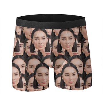 Give Him A Naughty Surprise - Personalised Face Photo Men's Underwear Boxer Brief