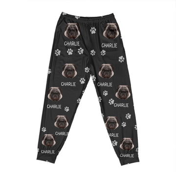 Custom Photo Funny Pet Face Pattern Dog Cat Family - Personalized Pajama Pants