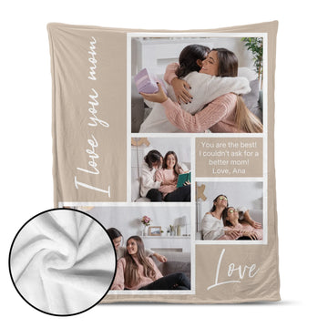 I Love Mom - Personalized Blanket