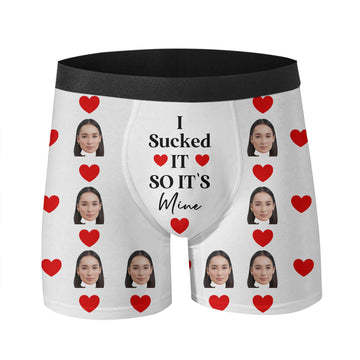 I Sucked It - Personalized Photo Men's Boxer Briefs - Underwear with Face