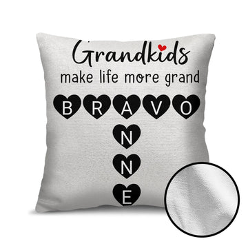Personalised Grandkids Make Life More Grand Crossword Puzzle Soft Throw Pillow