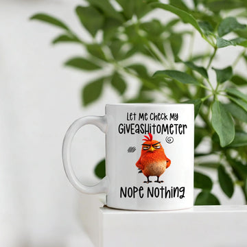 Funny Mug - Let Me Check My Giveashitometer Nope Nothing - Fun Gifts For Coworkers, Friends, Family - Personalized Mug