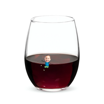 Custom Photo To Mom Dad From The Reasons You Drink - Personalized Stemless Wine Glass