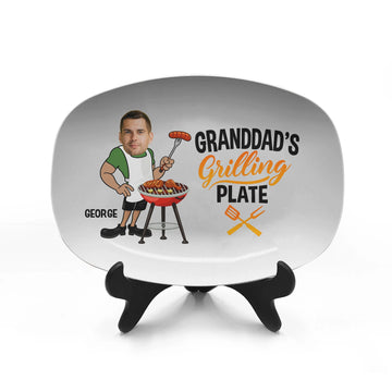 Custom Photo Daddy's Grilling Plate - Personalized Plate