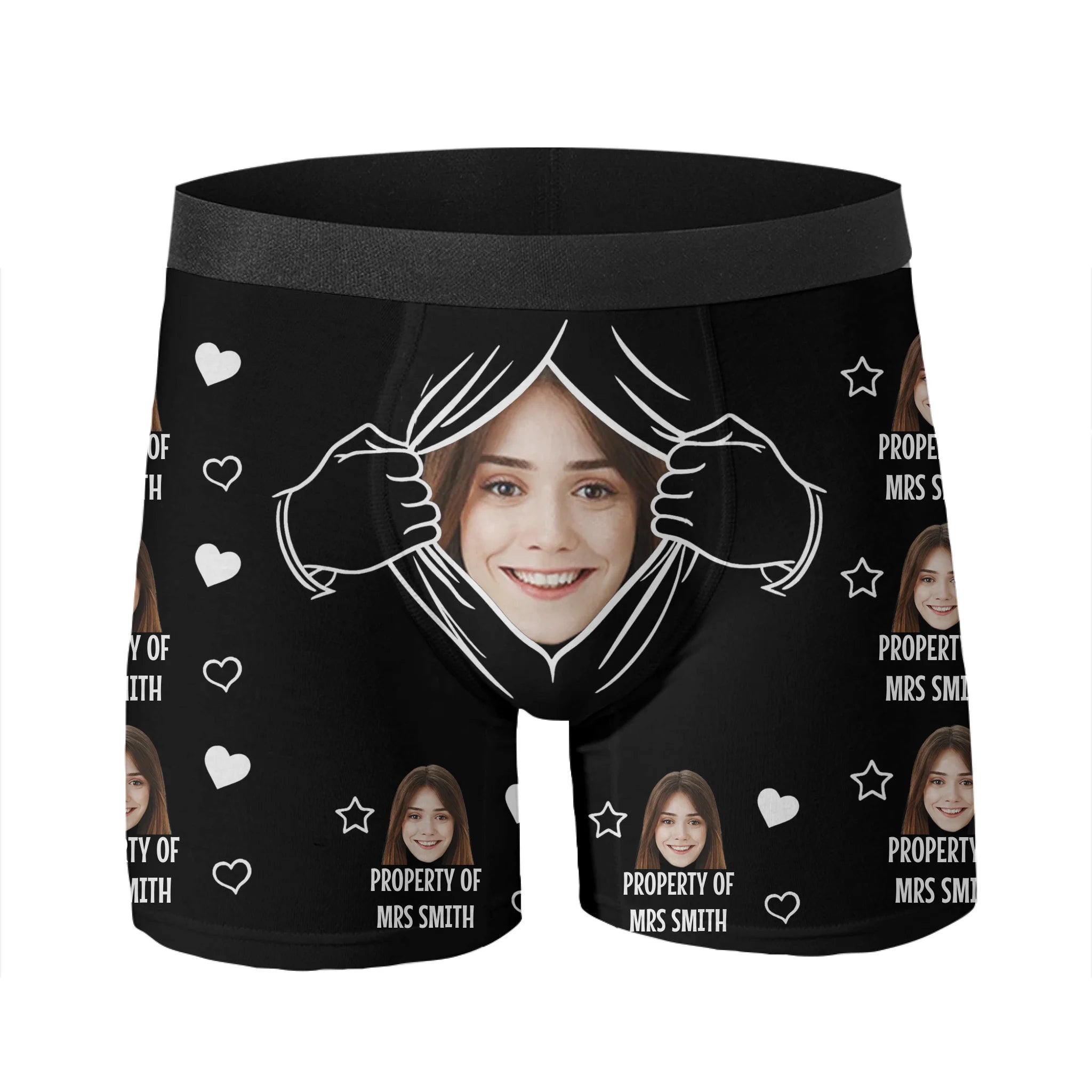 Custom Photo Funny Property Of - Personalized Men's Boxer Briefs