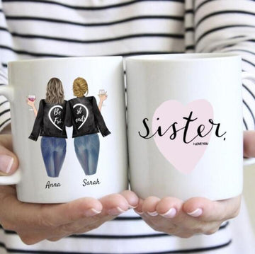 Best Friends Leatherjacket & Drinks - Personalized Mug