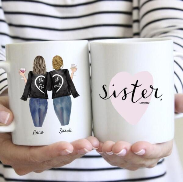 Best Friends Leatherjacket & Drinks - Personalized Mug