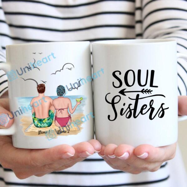 Couple on the Beach - Personalized Mug (2-3 people)