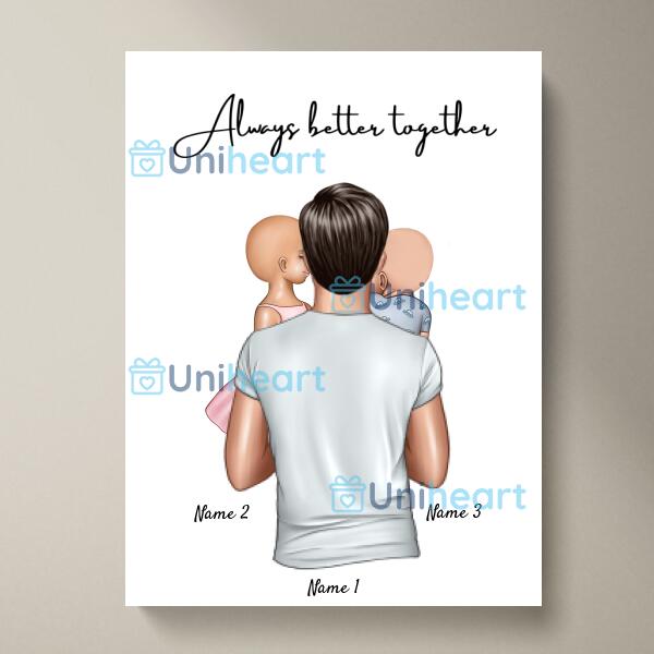 Best Dad with Children - Personalized Poster